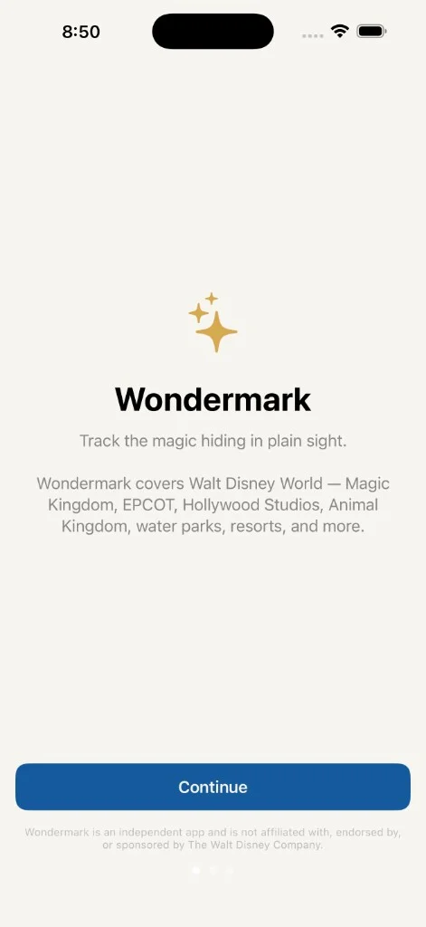 Wondermark onboarding welcome screen