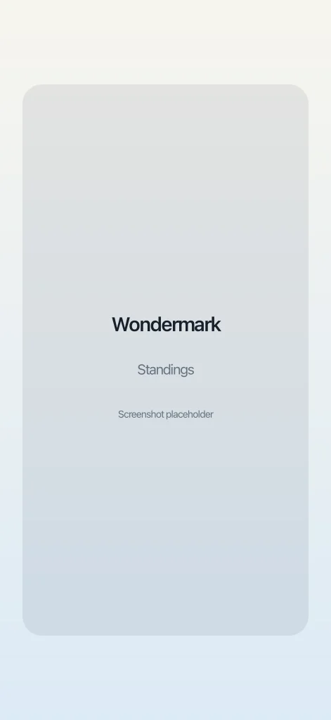 Standings screenshot